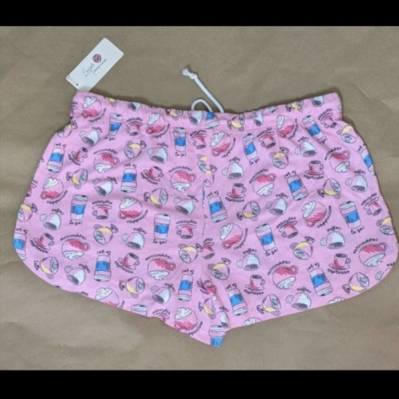 Women's Pink Coffee Themed Top and Bottoms 2 PC Pajamas Set, Size Large, NWT - Picture 6 of 7